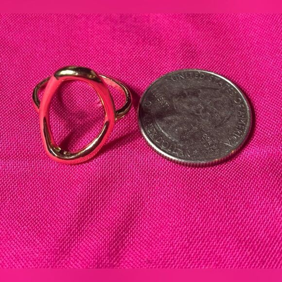 Open Fashion Gold Stackable Women’s Ring 18K Gold Plated Open Stacking Size 8 - Picture 4 of 6